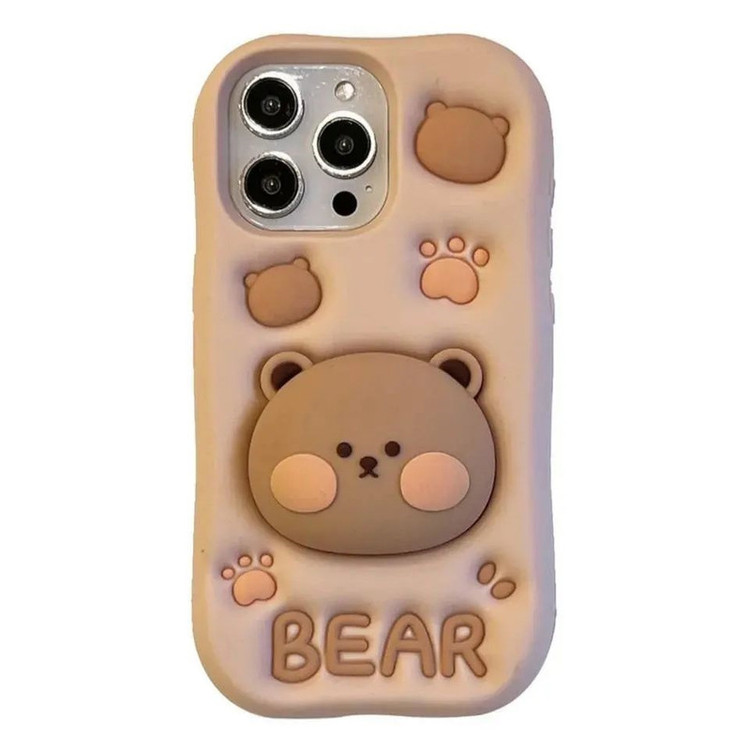کاور طرح BEAR خرس بیسکویتی استند شو مناسب برای گوشی موبایل اپل IPHONE 13/14/15