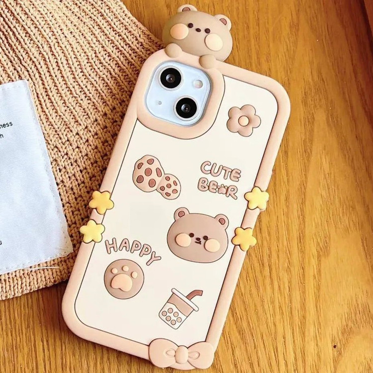کاور طرح CUTE BEAR خرس بیسکویتی مناسب برای گوشی موبایل اپل IPHONE 13/14