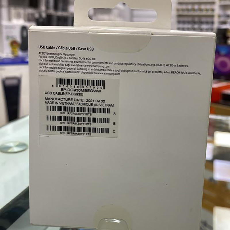 کابل تبدیل USB به USB-C سامسونگ مدل EP-DG930 طول 1.5 متر بسته 2 عددی