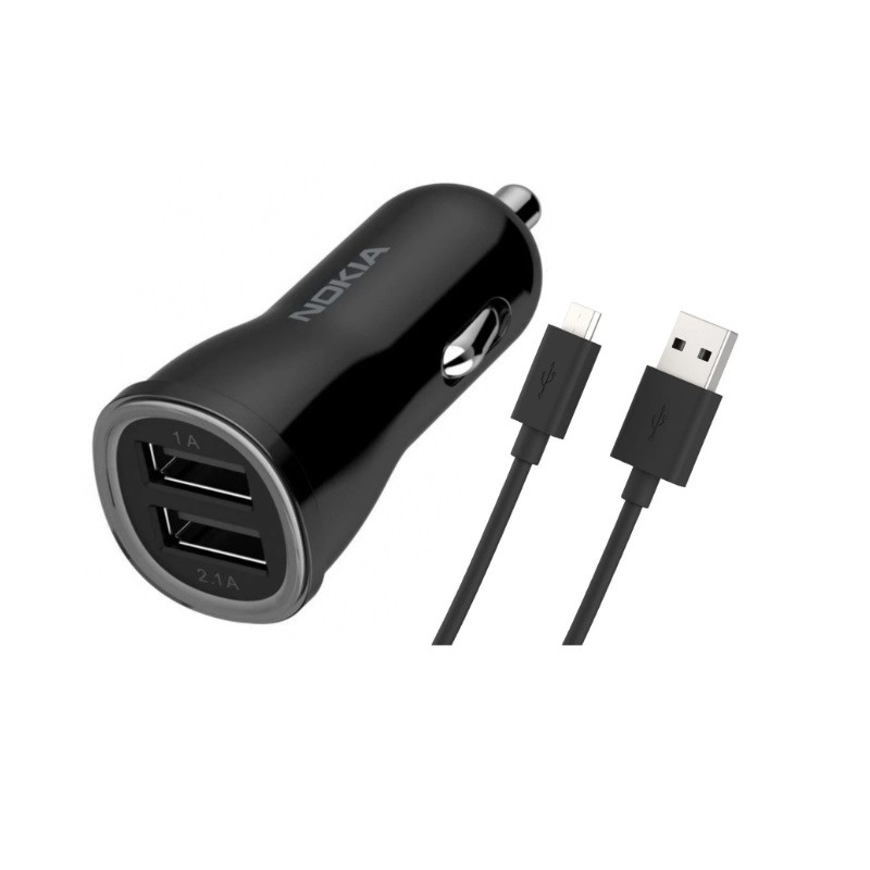 شارژر فندکی 10 وات نوکیا مدل DC-310C به همراه کابل تبدیل MicroUsb