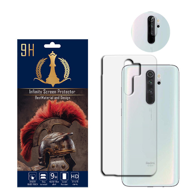 محافظ لنز دوربین اینفینیتی مدل 8 PRO مناسب برای گوشی موبایل شیائومی REDMI NOTE 8 PRO به همراه محافظ پشت گوشی
