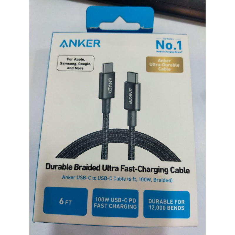 کابل تبدیل USB-C به USB-C انکر مدل A8757 طول 1.8 متر