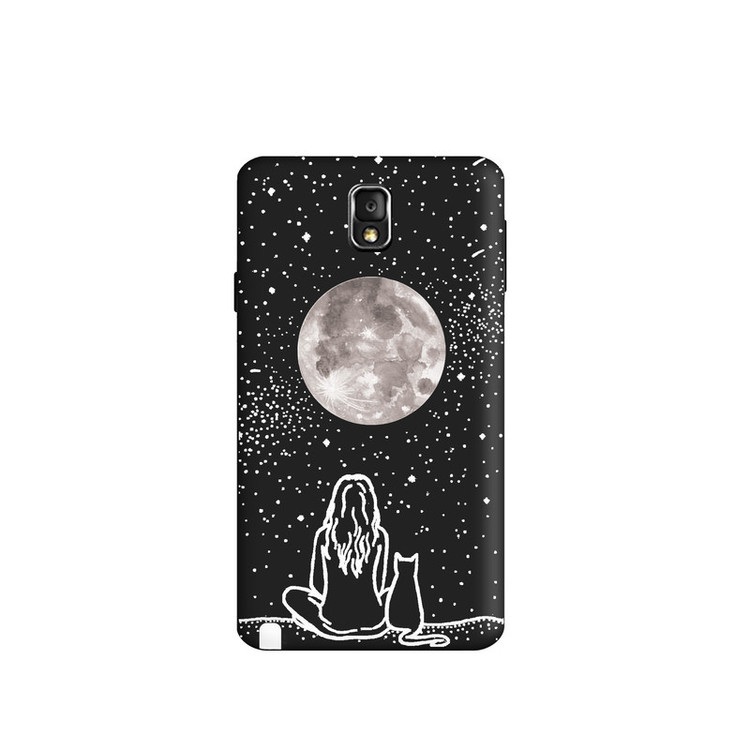 کاور طرح دختر ماه گربه کد y4291 مناسب برای گوشی موبایل سامسونگ Galaxy note3