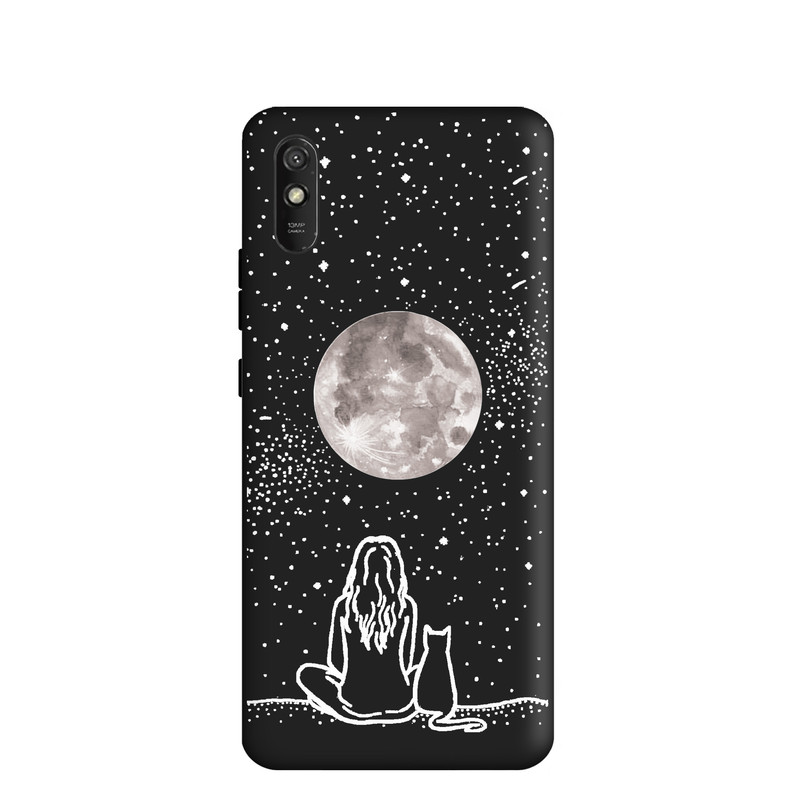 کاور طرح دختر ماه گربه کد y8738 مناسب برای گوشی موبایل شیائومی Redmi 9A