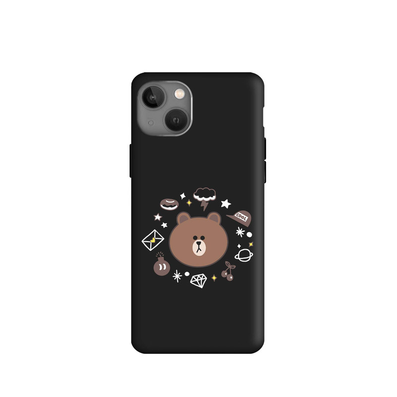 کاور طرح خرس لاین مینیمال کد s5347 مناسب برای گوشی موبایل اپل iphone 13 mini