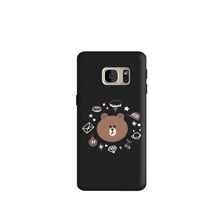 کاور طرح خرس لاین مینیمال کد s4737 مناسب برای گوشی موبایل سامسونگ Galaxy S7 Edge