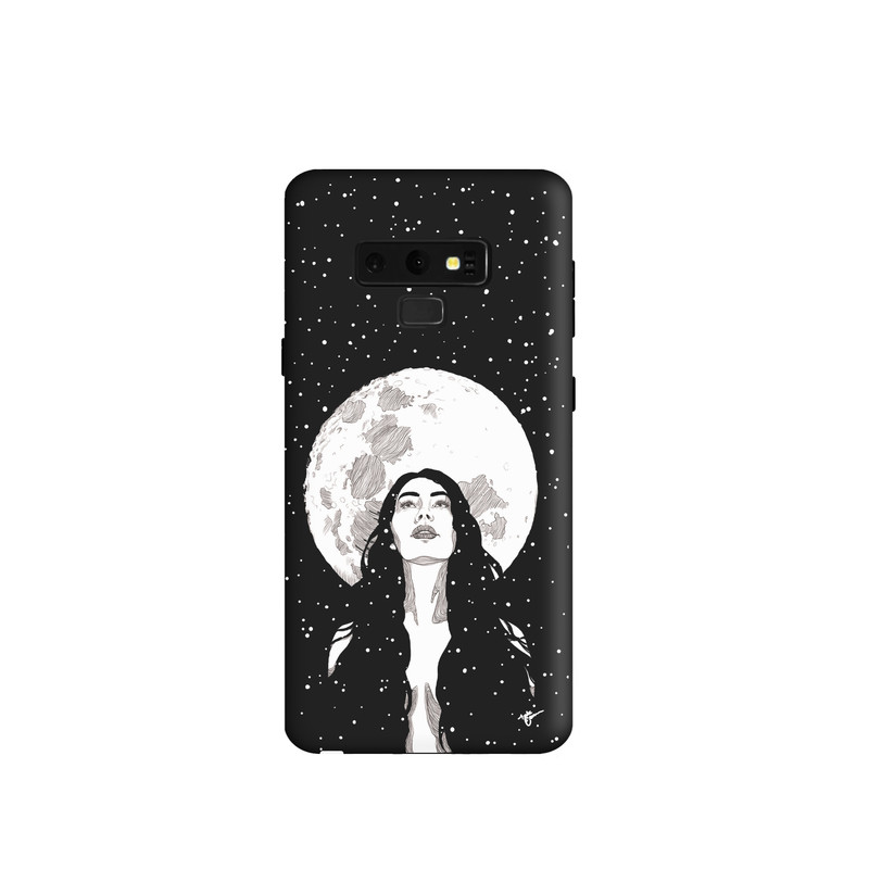 کاور طرح دختر و ماه مینیمال کد y4699 مناسب برای گوشی موبایل سامسونگ Galaxy Note 9