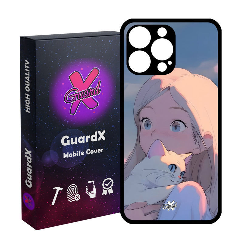 کاور گارد ایکس طرح دختر گربه مدل Glass10661 مناسب برای گوشی موبایل اپل iPhone 14 Pro Max