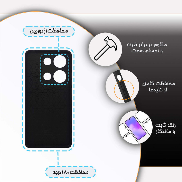 کاور گارد قاب کیس مدل دخترانه T مناسب برای گوشی موبایل شیائومی Poco M6 Pro \ Redmi Note 13 Pro 4G