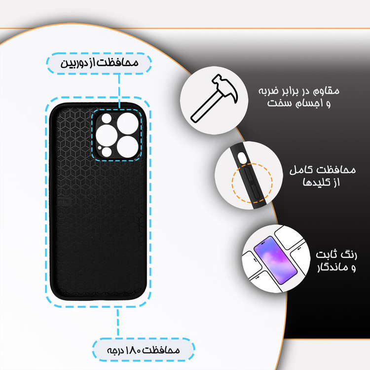 کاور گارد قاب مدل دورژله ای هنری مناسب برای گوشی موبایل اپل iPhone 13 Pro