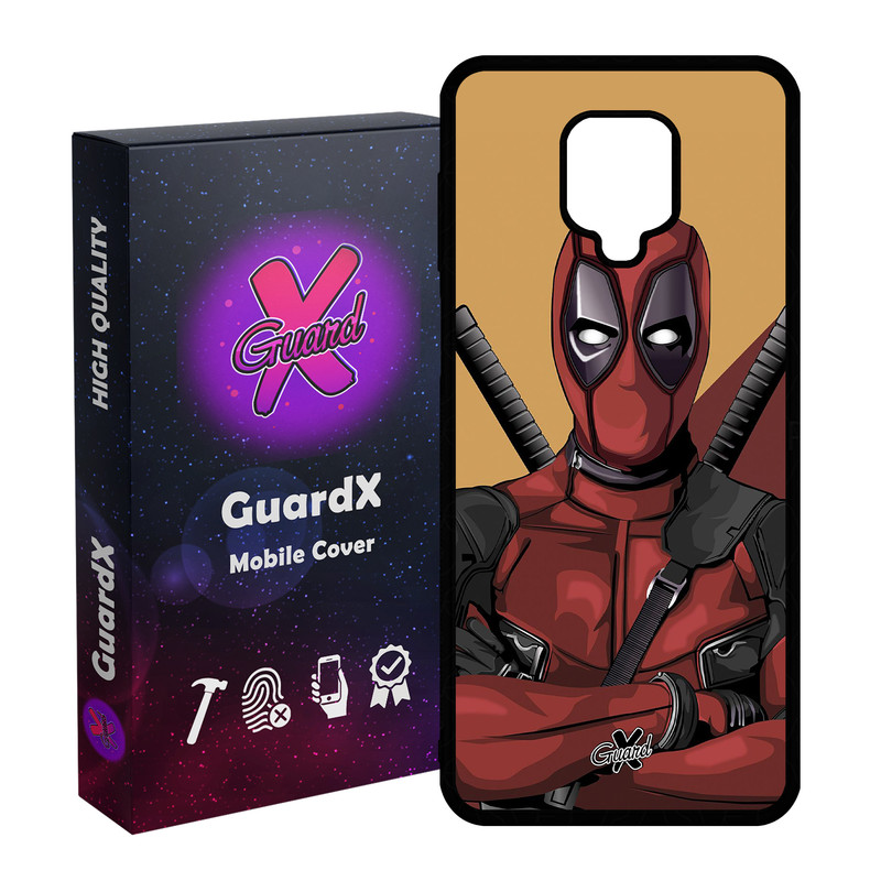 کاور گارد ایکس طرح Dead Pool مدل Glass10091 مناسب برای گوشی موبایل شیائومی Redmi Note 9S / Note 9 Pro / Note 9 Pro Max