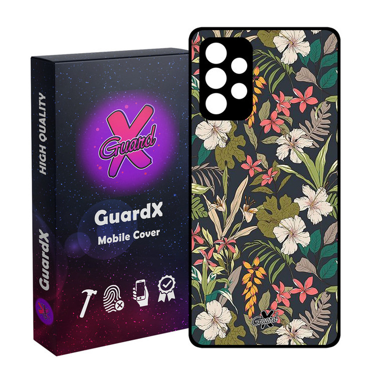 کاور گارد ایکس طرح گل مدل Glass10222 مناسب برای گوشی موبایل سامسونگ Galaxy A52s