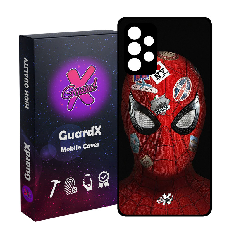 کاور گارد ایکس طرح Spider Man مدل Glass10033 مناسب برای گوشی موبایل سامسونگ Galaxy A52