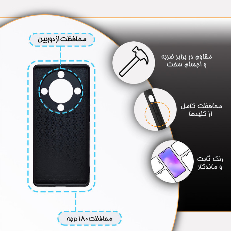 کاور گارد قاب مدل تکست مناسب برای گوشی موبایل آنر X9A 5G