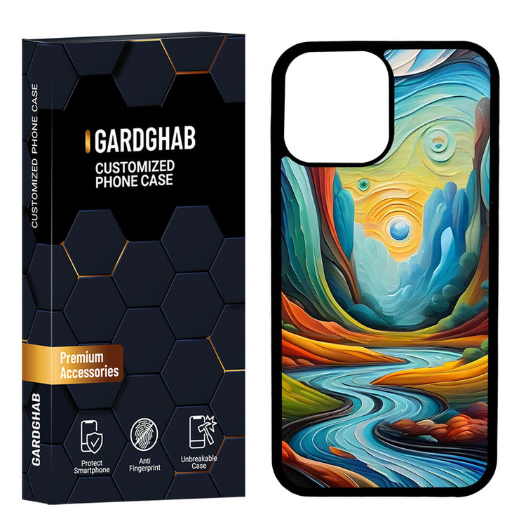 کاور گارد قاب مدل پشت گلس هنری مناسب برای گوشی موبایل اپل iPhone 13 Pro Max