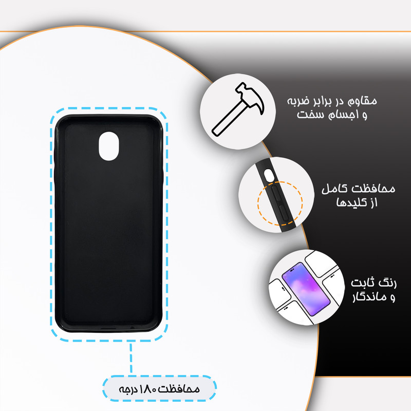 کاور گارد قاب مدل دور ژله ای برگ مناسب برای گوشی موبایل سامسونگ Galaxy J7 Pro
