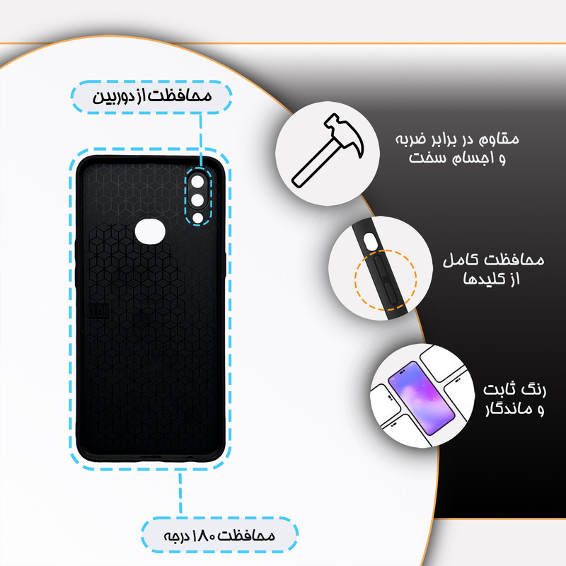 کاور گارد قاب مدل دور ژله ای برگ مناسب برای گوشی موبایل سامسونگ Galaxy A10s