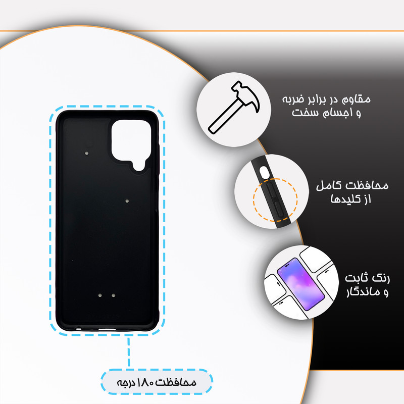 کاور گارد قاب مدل دورژله ای برگ مناسب برای گوشی موبایل سامسونگ Galaxy A22 4G