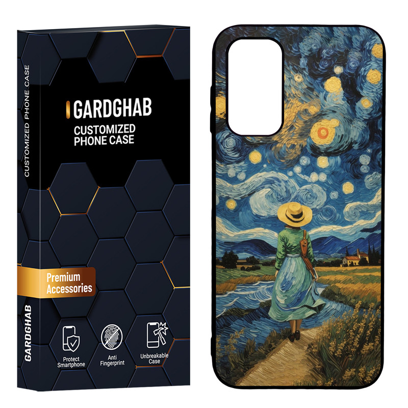 کاور گارد قاب مدل پشت گلس هنری مناسب برای گوشی موبایل سامسونگ Galaxy A14