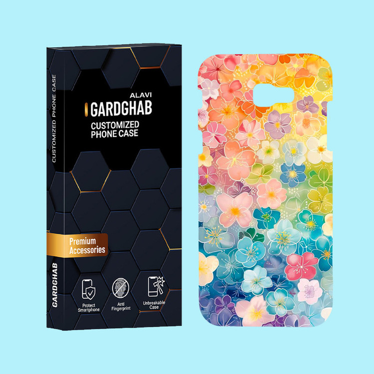 کاور گارد قاب علوی مدل گل مناسب برای گوشی موبایل سامسونگ Galaxy A720 / A7 2017