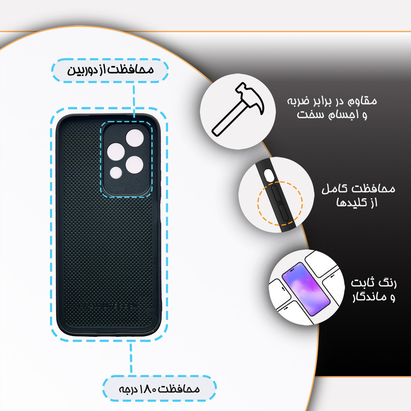 کاور گارد قاب مدل دور ژله ای گلس ساده مناسب برای گوشی انر Honor 200Lite 5G