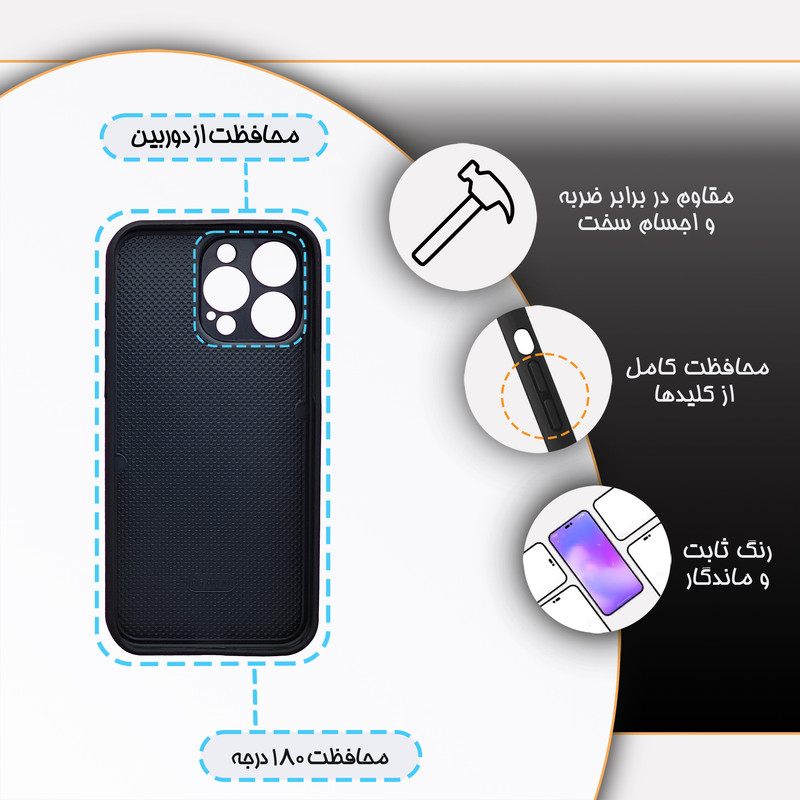 کاور گارد قاب مدل گل مناسب برای گوشی موبایل اپل iPhone 15 Pro Max