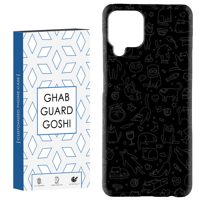 کاور قاب گارد گوشی طرح گربه مینیمال کد Dimo-817 مناسب برای گوشی موبایل سامسونگ Galaxy A12 / Galaxy M12