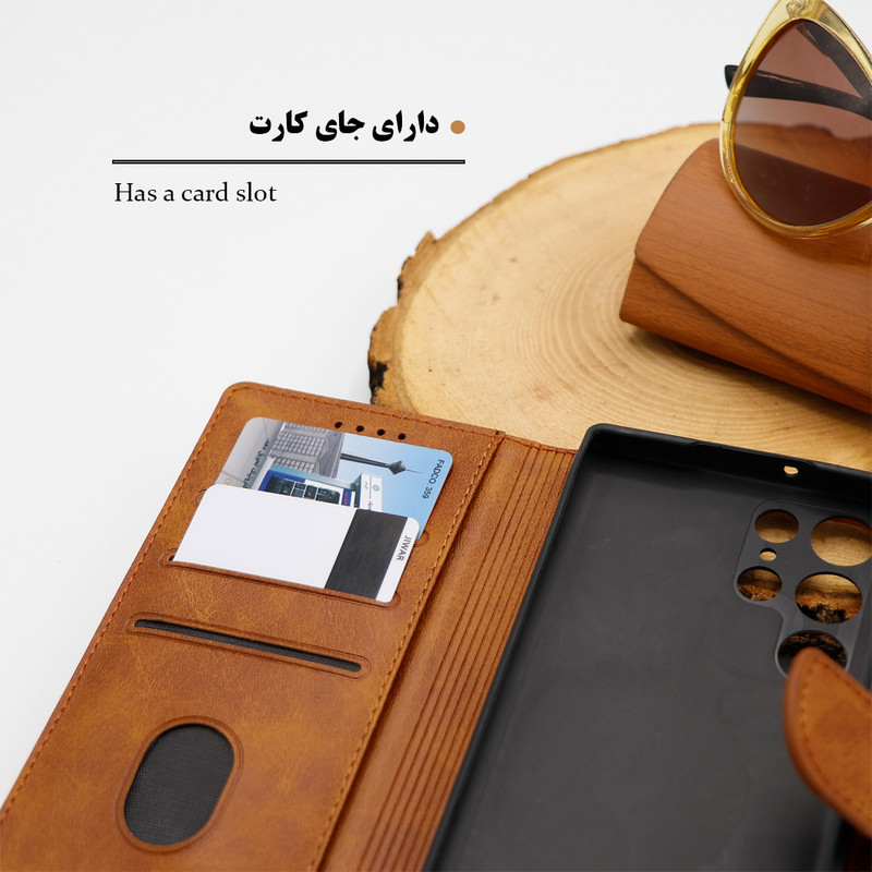 کیف کلاسوری گرین گارد مدل چرمی مگنتی کد Brown-GB01 مناسب برای گوشی موبایل شیائومی Redmi Note 8 Pro