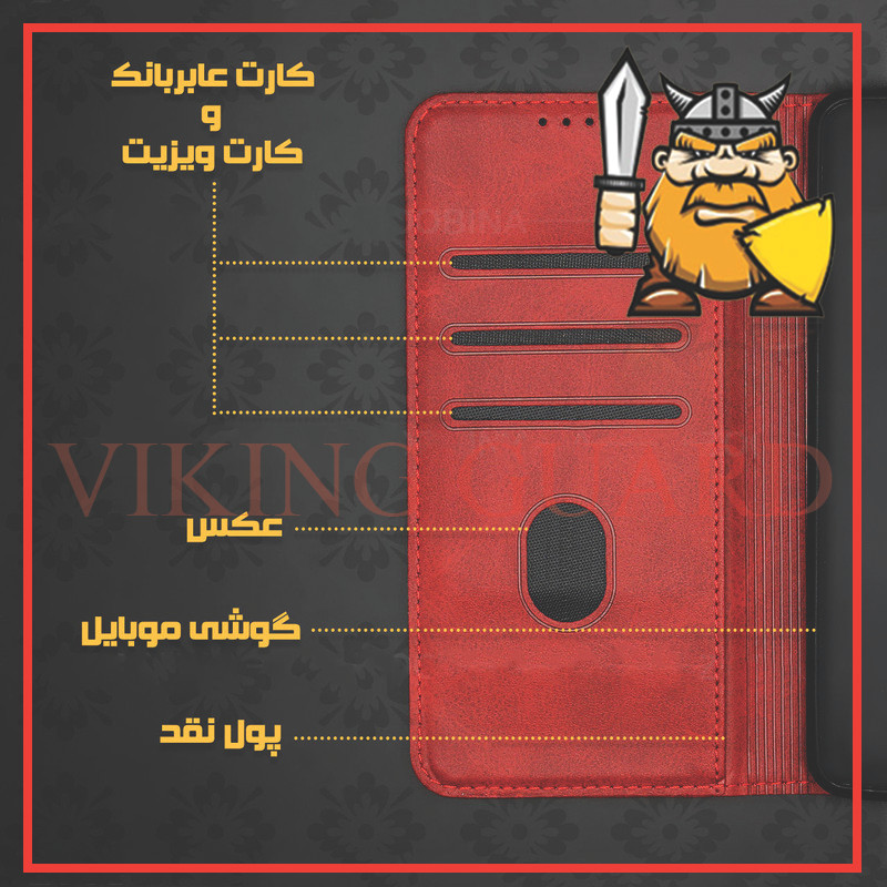 کیف کلاسوری وایکینگ گارد مدل چرمی طرح CUT مناسب برای گوشی موبایل سامسونگ Galaxy A13 4G