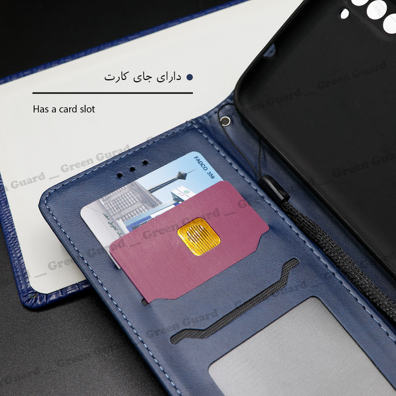 کیف کلاسوری گرین گارد طرح چرمی مدل Landing مناسب برای گوشی موبایل شیائومی Redmi Note 11 Pro Plus به همراه بند آویز