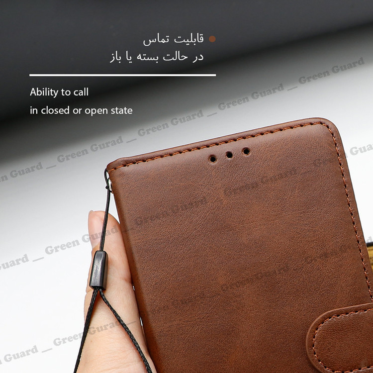 کیف کلاسوری گرین گارد طرح چرمی مدل Landing مناسب برای گوشی موبایل شیائومی Redmi Note 11 Pro Plus به همراه بند آویز