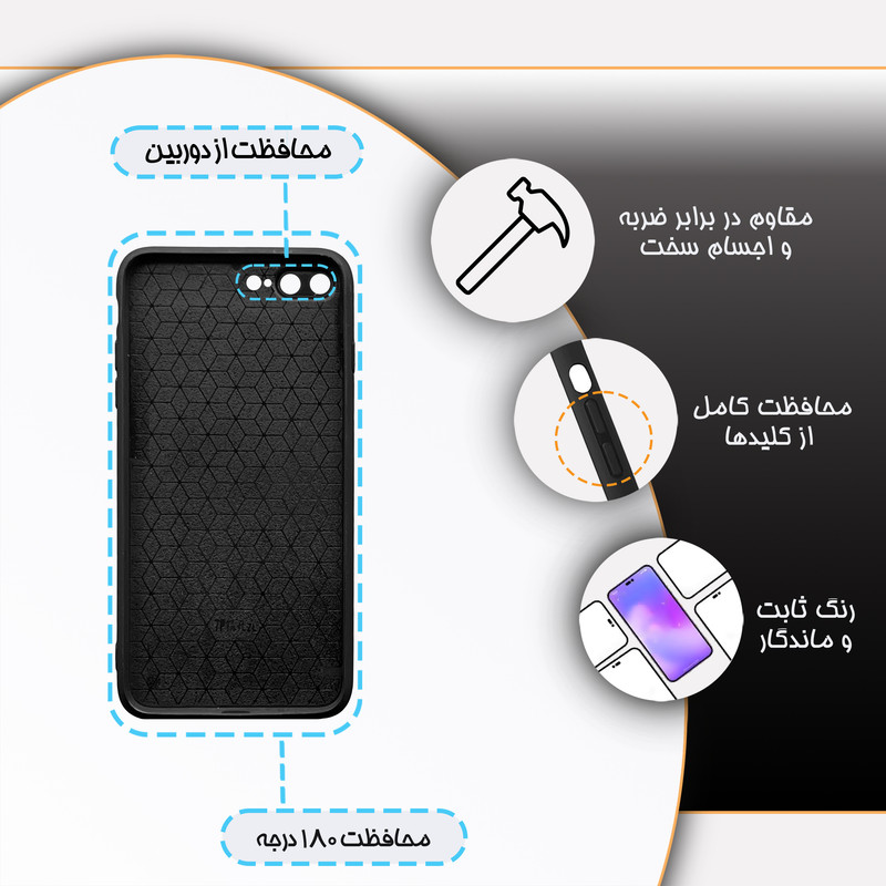 کاور گارد قاب مدل دورژله ای هنری مناسب برای گوشی موبایل اپل iPhone 7 Plus / 8 plus