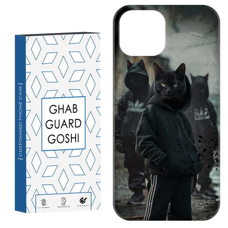 کاور قاب گارد گوشی طرح گربه سیاه کد Dimo-356 مناسب برای گوشی موبایل اپل IPHONE 12 / 12 PRO