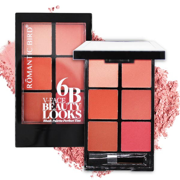 پالت رژ گونه رمانتیک برد مدل 6B V-Face Beauty Looks C