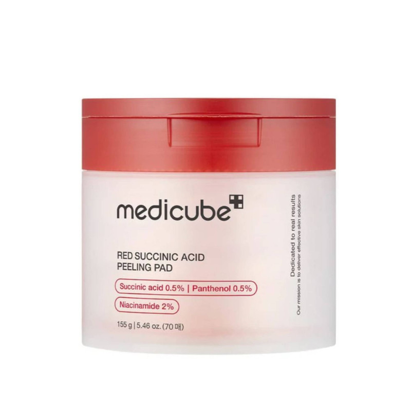 پد لایه بردار پوست مدیکیوب مدل Red Succinic Acid بسته 70 عددی