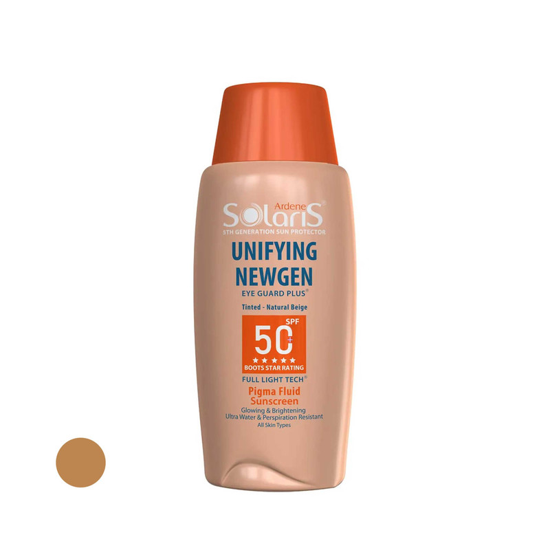 فلوئید ضدآفتاب رنگی آردن سولاریس +SPF50 مدل Unifying Newgen مناسب انواع پوست، حجم 75 میلیلیتر