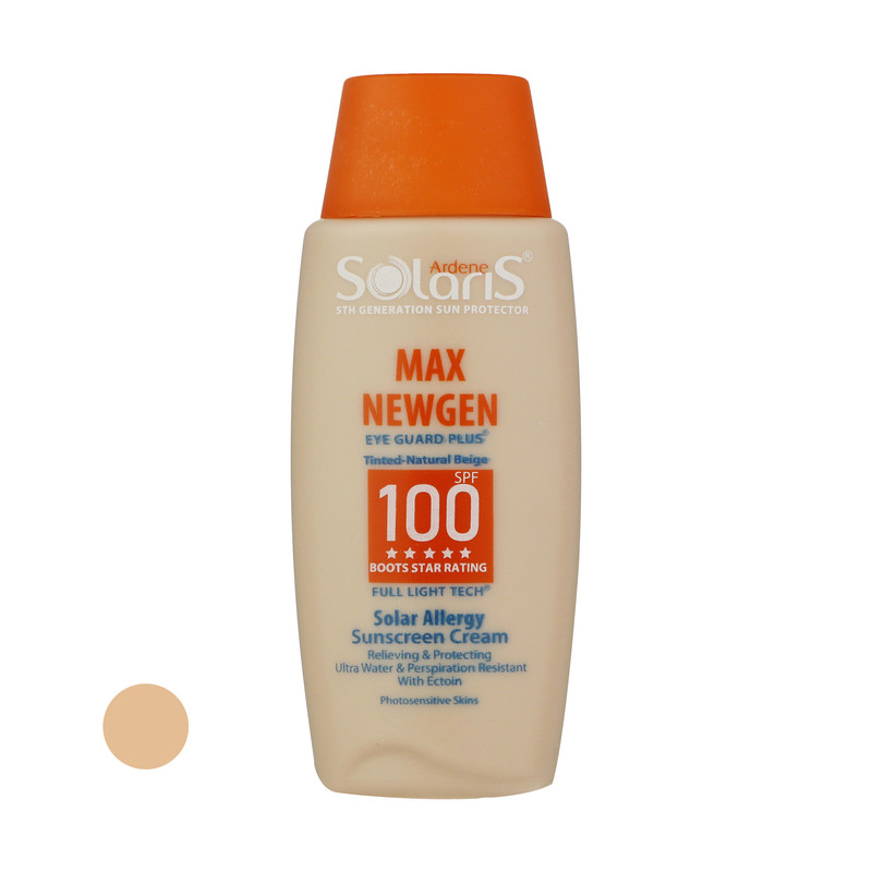 کرم ضدآفتاب رنگی آردن سولاریس SPF100 مدل Max Newgen، مناسب پوستهای حساس، حجم 100 میلیلیتر