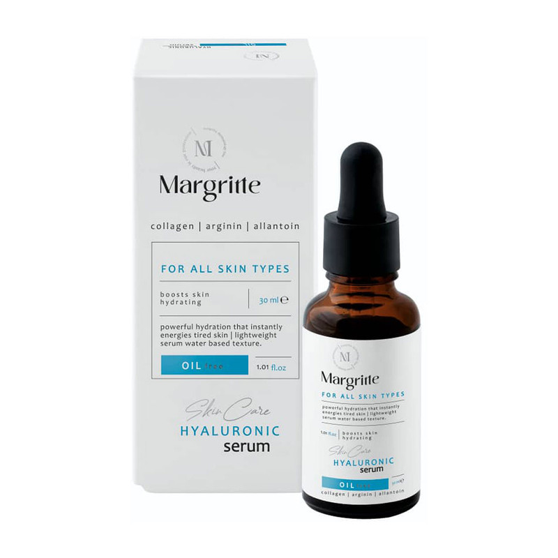 سرم آبرسان مارگریت مدل HYALURONIC مناسب برای انواع پوست حجم 30 میلی لیتر