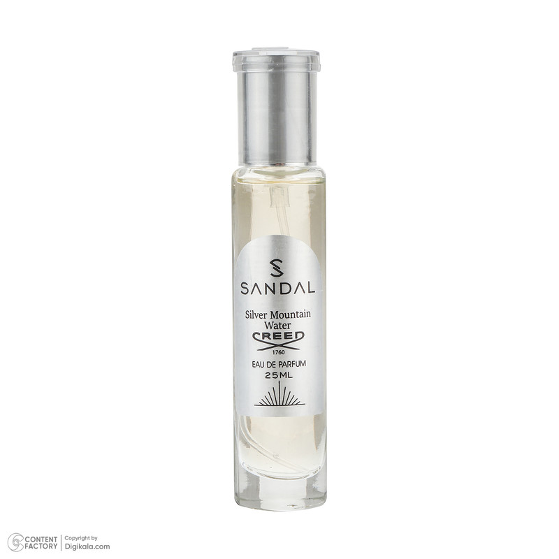 عطر جیبی مردانه صندل مدل silver mountain با رایحه خنک حجم 25 میلیلیتر