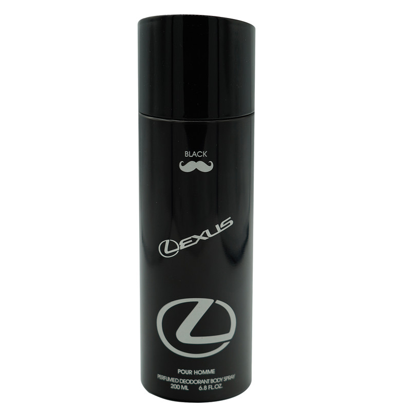 اسپری بدن مردانه رودیر مدل LEXUS BLACK حجم 200 میلی لیتر