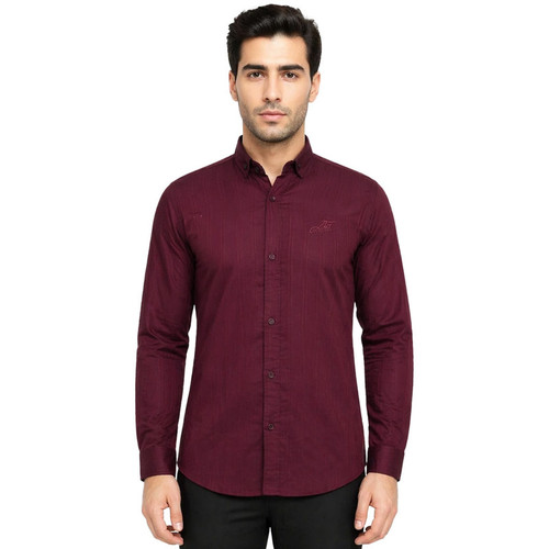 پیراهن آستین بلند یقه برگردان با تنخور معمولی (regular fit) مردانه مدل 5682-52