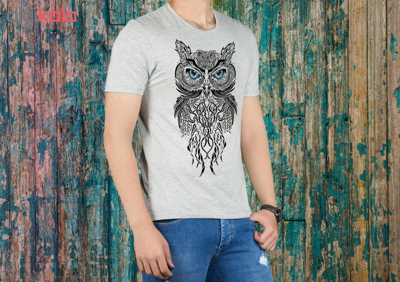 تی شرت مردانه طرح جغد کد A001