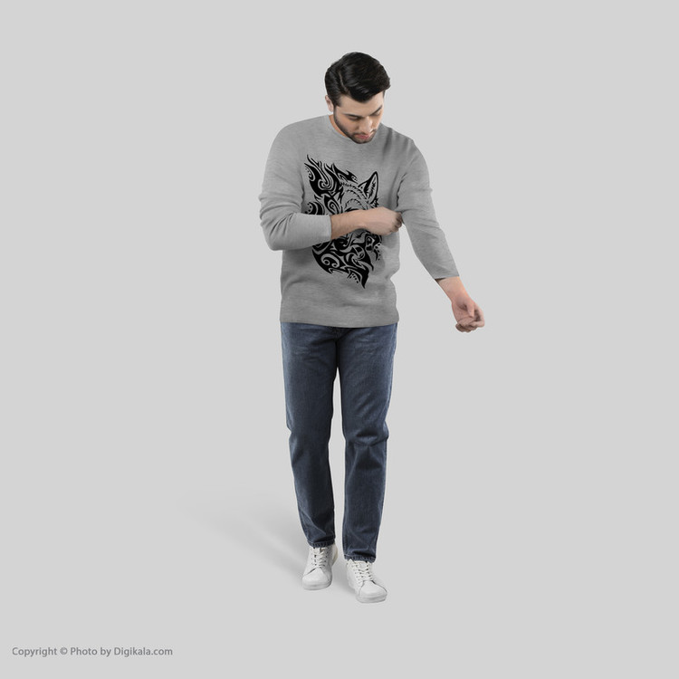 تی شرت آستین بلند مردانه طرح wolf مدل S302