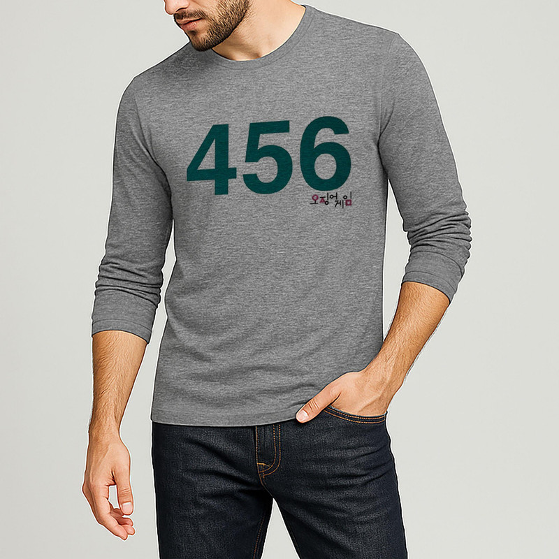 تی شرت آستین بلند مردانه مدل بازی مرکب W313
