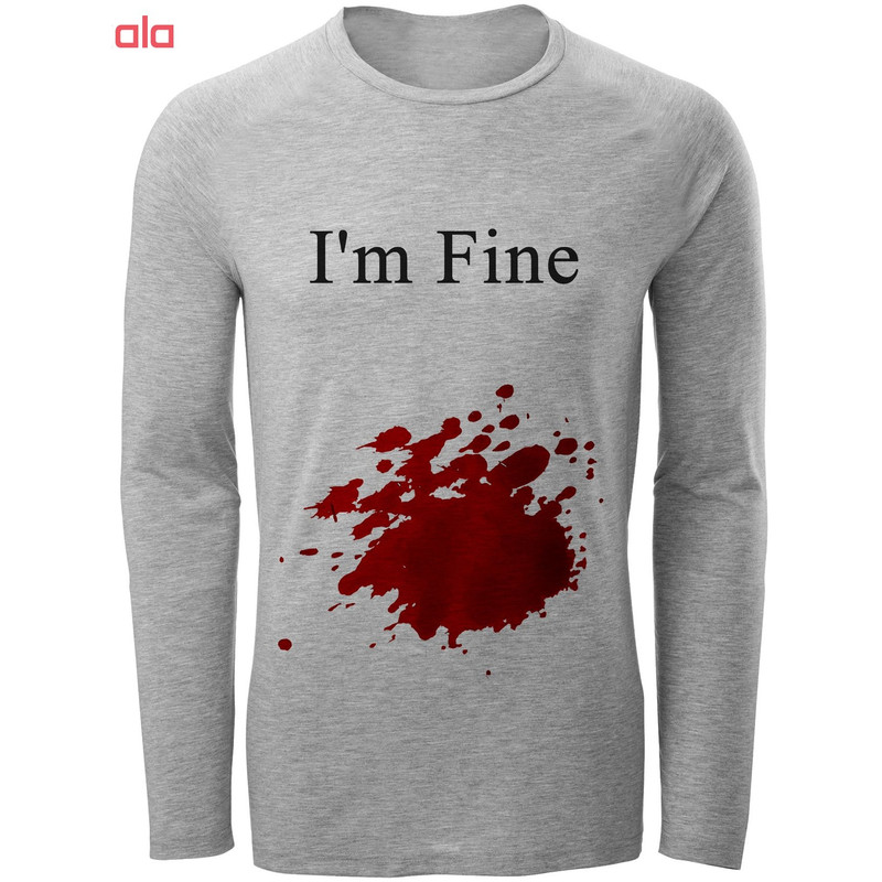 تی شرت آستین بلند مردانه طرح im fine مدل S306