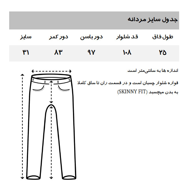 شلوار جین اسکینی مردانه مدل GR089MD