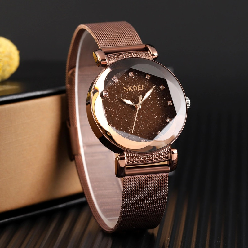 ساعت مچی عقربه ای زنانه اسکمی مدل 9188brown