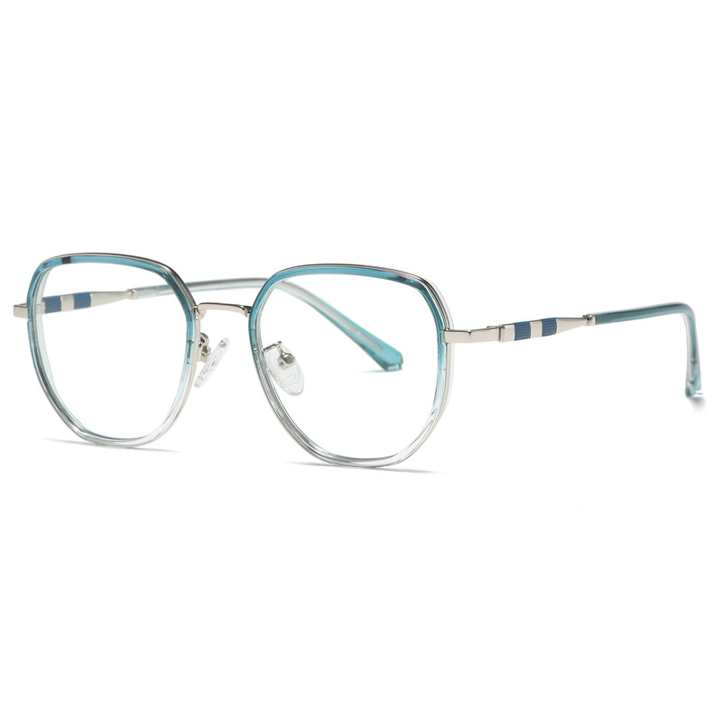 فریم عینک طبی چند ضلعی زنانه مدل TRZC829 C28-p81 Gradient Blue