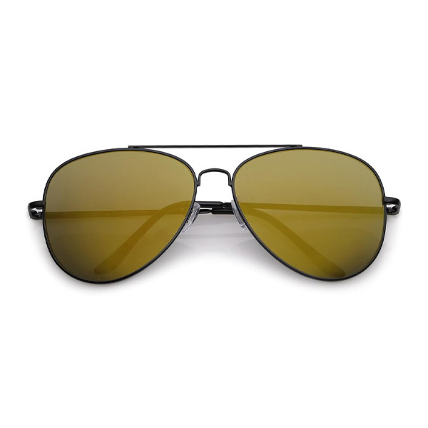 عینک آفتابی فرم خاص مدل P-3025 Polarized Gold Coffee Mirror
