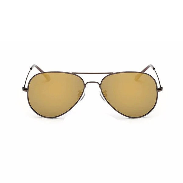 عینک آفتابی فرم خاص مدل P-3025 Polarized Gold Coffee Mirror